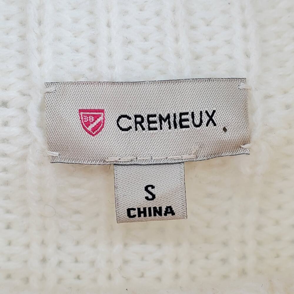Cremleuix Wool Blend Cream Mock Neck Chunky Knit Sweater with Bell Sleeves| S - Picture 5 of 11